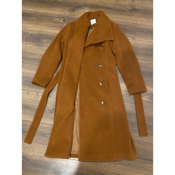 Cyrus Belted Wrap coat knit brown size small - Picture 12 of 14